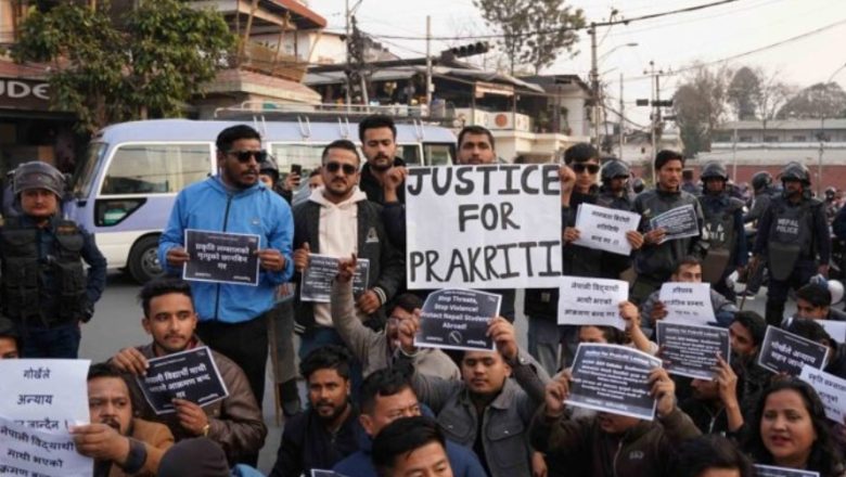 भारतीय दूतावास घेरेर विद्यार्थीको प्रदर्शन